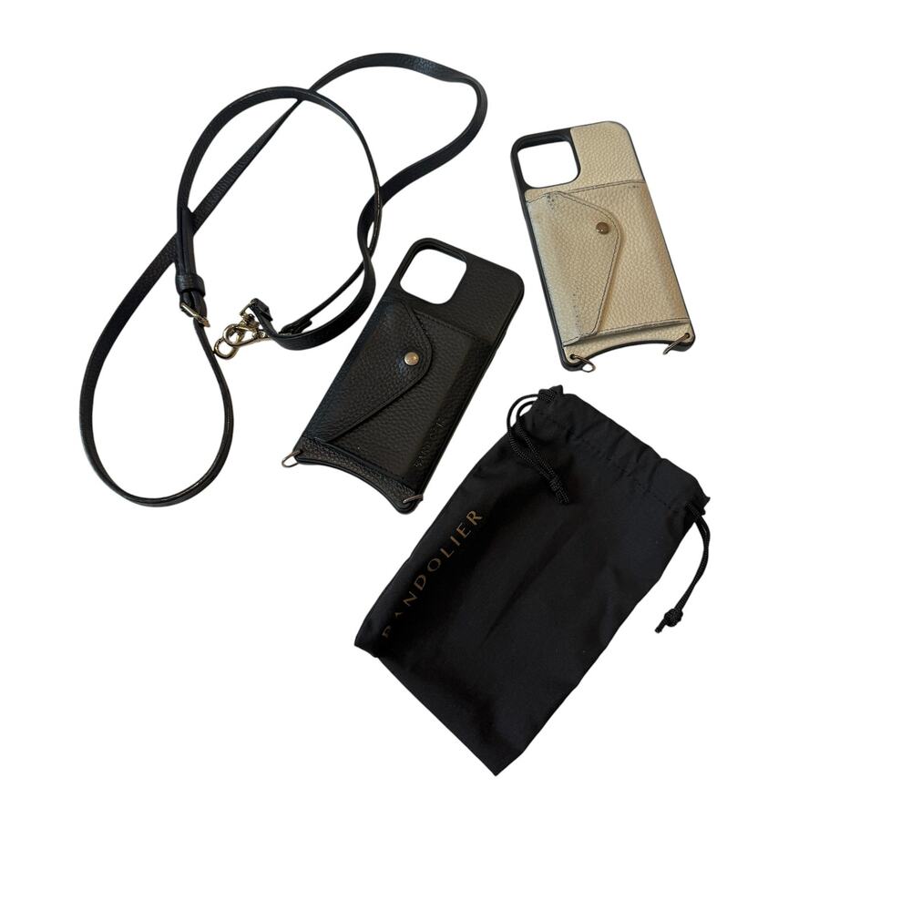 set of 2 Bandolier pebble leather cases for Apple iphone 12 Pro A1 2233
